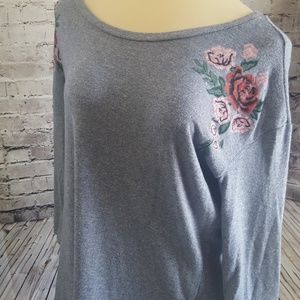 women's floral shoulder top house size med